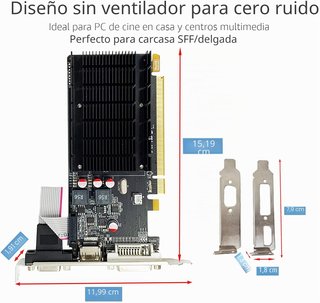 Radeon HD 5450 Tarjeta gráfica, 2 GB GDDR3 64 bits