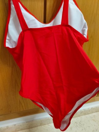 Bañador rojo de embarazada lycra