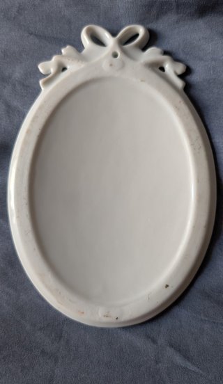 Placa porcelana floral vintage JV