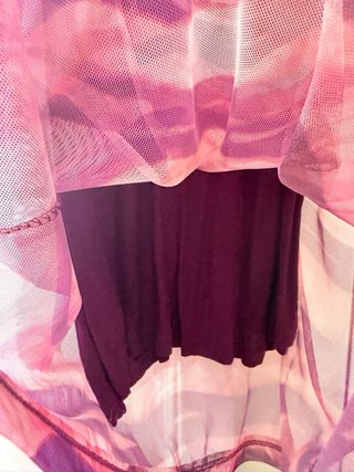 Vestido tull elegante rosa y morado