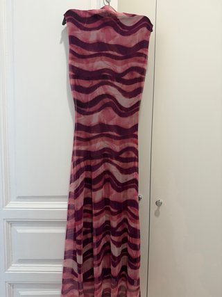 Vestido tull elegante rosa y morado