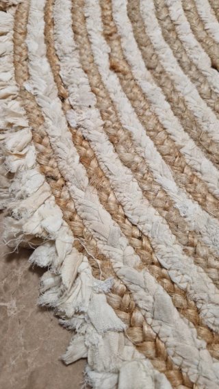Alfombra Redonda Yute y Algodón 120cm Kave Home
