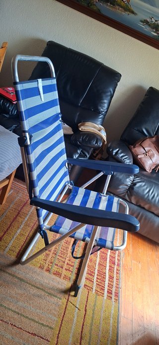 Silla Playa Plegable Alco Azul/Blanca