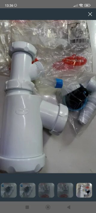 Sifón desagüe con salida lavavajillas lavadora