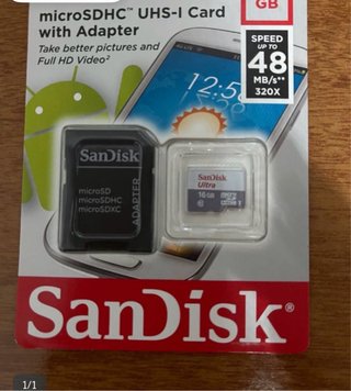 Tarjeta microSDHC SanDisk 16GB con Adaptador