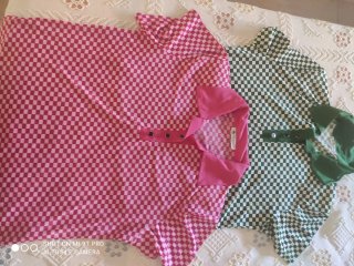 Lote de camisetas de cuadros con apertura lateral