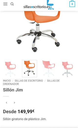 Silla giratoria de escritorio.