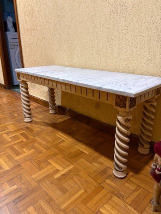 Mesa de centro mármol y madera