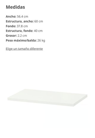 Balda IKEA HJÄLPA blanca 60x40 cm