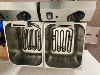 Freidora industrial eléctrica 4+4L