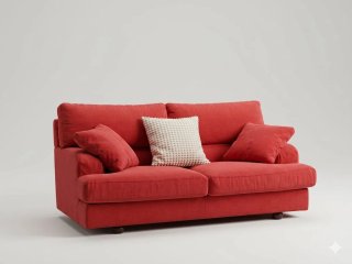 Sofá de tela rojo