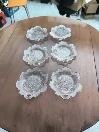 Juego de merienda HOJA DE PARRA, cristal Cartagena