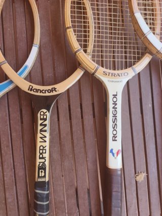 Raquetas tenis madera colección decoración vintage