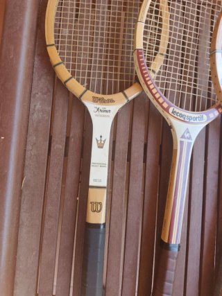 Raquetas tenis madera colección decoración vintage