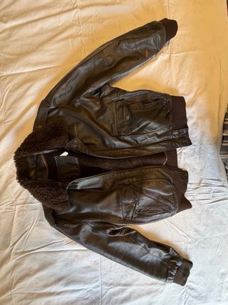 Giubbotto Pelle Aviatore Montone Vintage Uomo