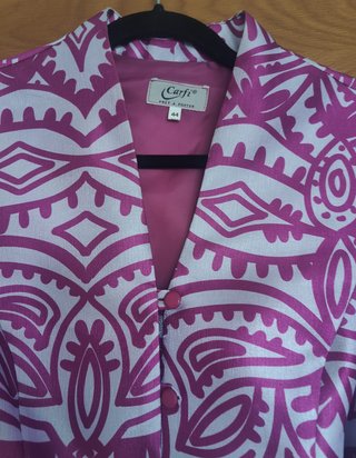 Conjunto chaqueta y pantalón rosa/morado y platead