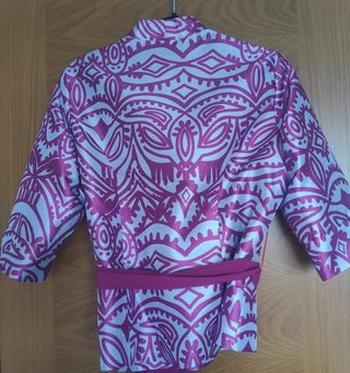 Conjunto chaqueta y pantalón rosa/morado y platead