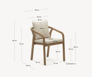 Silla apilable Malaret de madera maciza eucalipto