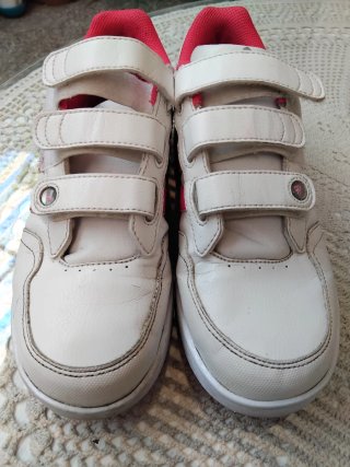 Zapatillas Adidas Mujer Velcro Blancas Rosas