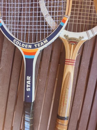 Raquetas tenis madera decoración colección vintage