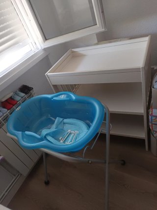 Lote Baño Bebé bañera plegable y Cambiador