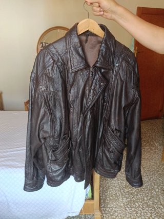 Chaqueta de piel marrón Talla L/XL