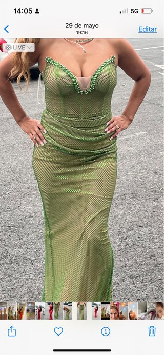 Vestido de fiesta verde