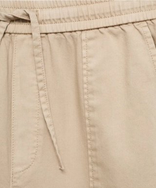 Pantalón Mango Mujer Beige 100% algodón