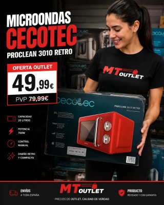Microondas Cecotec Proclean 3010 Retro Nuevo 49.99