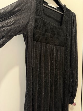 Vestido Zara Negro Brillante
