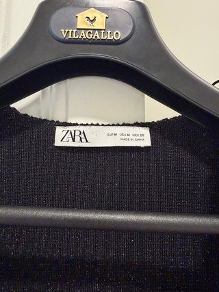 Vestido Zara Negro Brillante