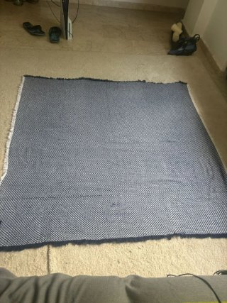Manta Lacoste Azul Marino y Blanco