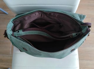 Bandolera Cartera Verde y Marrón