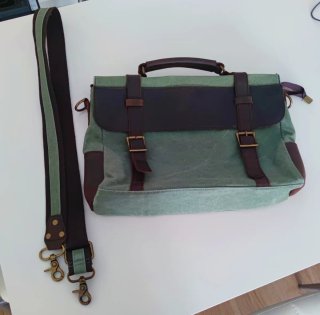 Bandolera Cartera Verde y Marrón