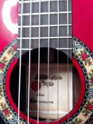 Guitarra Flamenca Autoamplificada Roja