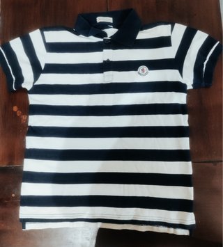 Polo Moncler Rayas Blancas y Negras Talla M