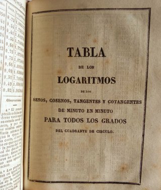 Raro. Logaritmos 1856 Vázquez Queipo