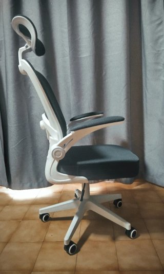 Silla de Oficina Ergonómica Gris y Blanca Mesh