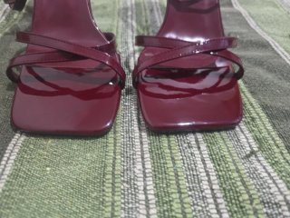 Sandalias color burdeos, T39