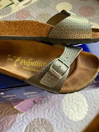 Sandalias, chanclas Papillio 36 mujer gris con diu