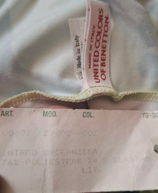 Costume Benetton Vintage Anni 80'/90' Nuovo