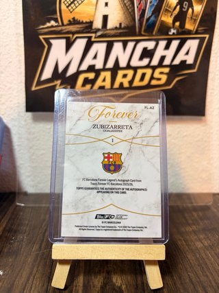 Cromo topps Zubizarreta FCB firmado 12/99