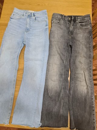 Pack dos pantalones campana tiro alto stradivarius