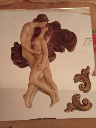 Relieve de pareja sobre espejo