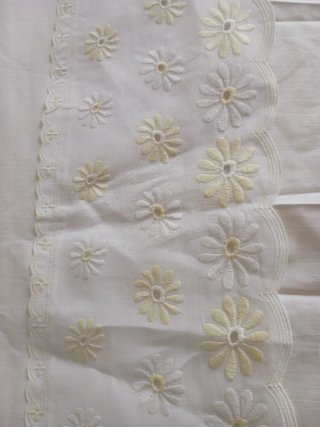 Lenzuolo cotone pizzo sangallo vintage