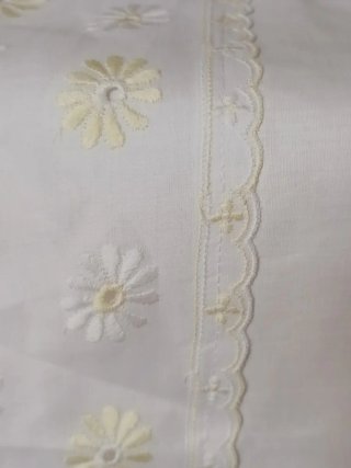 Lenzuolo cotone pizzo sangallo vintage