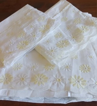 Lenzuolo cotone pizzo sangallo vintage