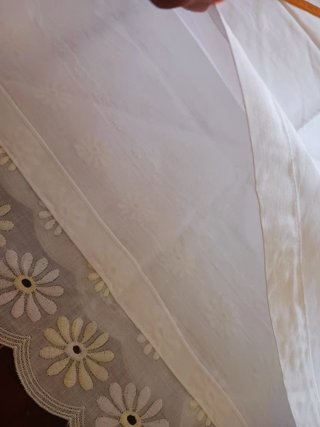 Lenzuolo cotone pizzo sangallo vintage