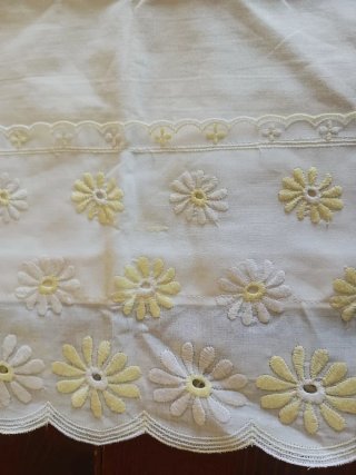 Lenzuolo cotone pizzo sangallo vintage