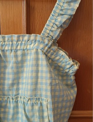 Blusa Tirantes de cuadros con volantes